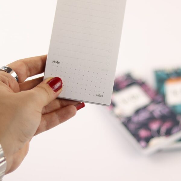 دفترچه To Do List گل درشت 80 برگ از برند کیفت KIFET خط دار برگه 70 گرمی با کیفیت سایز : 7x14 سانتیمتر با افتخار ساخت ایران 4 طرح