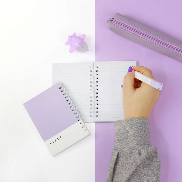 دفترچه 80 برگ پنتون یاسی Pantone از برند کیفت KIFET خط دار برگه های بسیار با کیفیت رنگ های پاستلی چشم نواز سایز : 14X10 سانتیمتر با افتخار ساخت ایران
